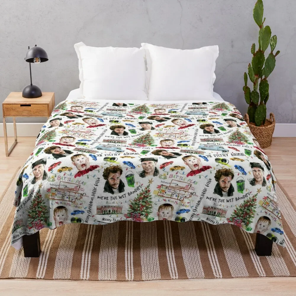 

Home Alone Kevin McCallister Christmas Holiday Pattern Throw Blanket Nap Luxury Brand Soft Big Blankets