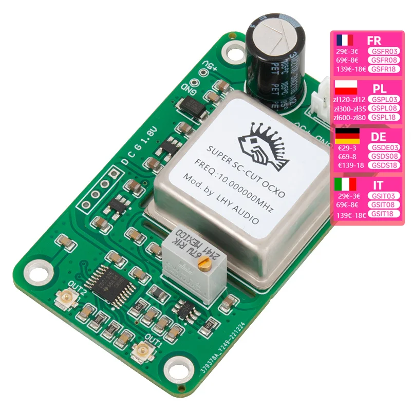 10MHz-160MHz frequency upgrade sc cut ocxo thermostatic crystal clock board two way output