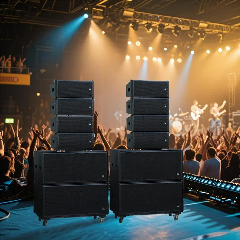 Dual 10-inch line array speakers