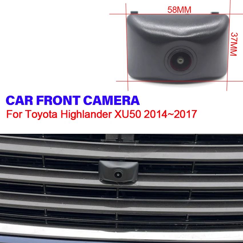 

Car Front Camera For Toyota Highlander XU50 2014 2015 2016 2017 CCD HD AHD Night Vision Fish eye Lens Auto Forward Camera