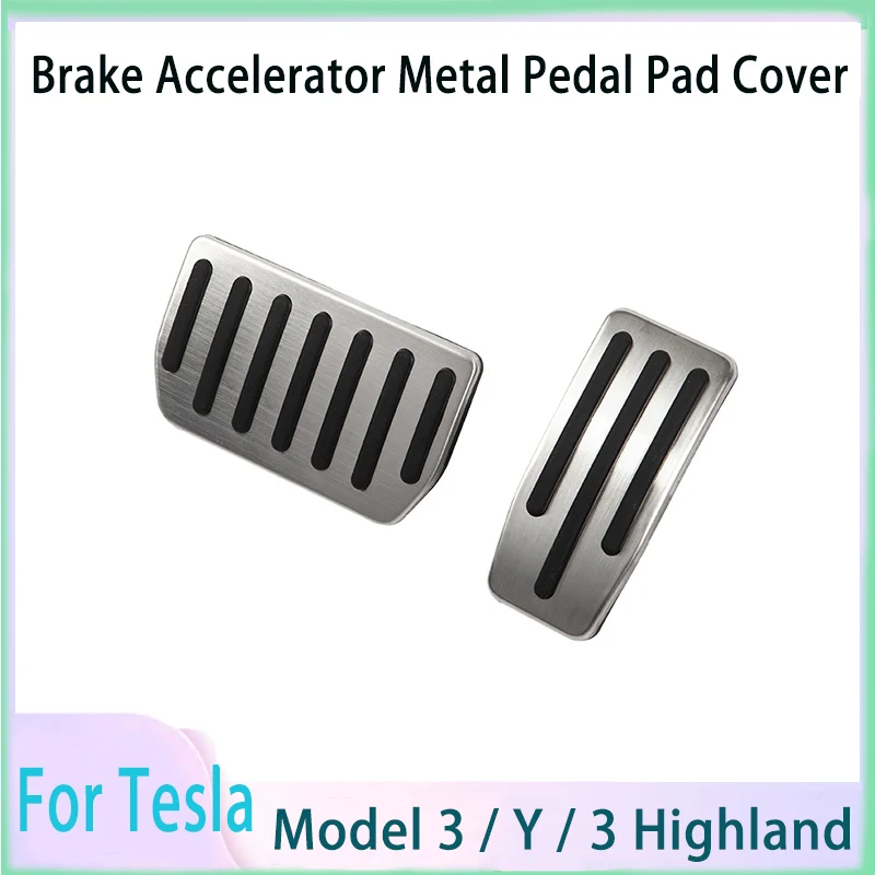 

For Tesla Model 3 Car Foot Pedal Pads Covers model 3 2022 pedals Non Slip Performance Foot Pedal Pad Auto Aluminum Pedal Covers