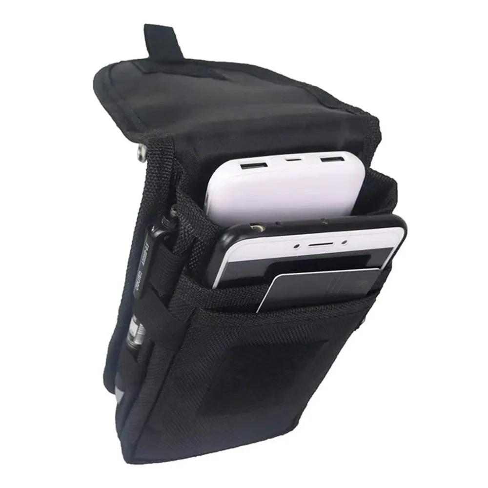 Under 6.3 Inches Three Layer Multifunctional Storage Bag Unisex Layered Design Pen Insertion Net Nylon Outdoor Leisure Waist Bag