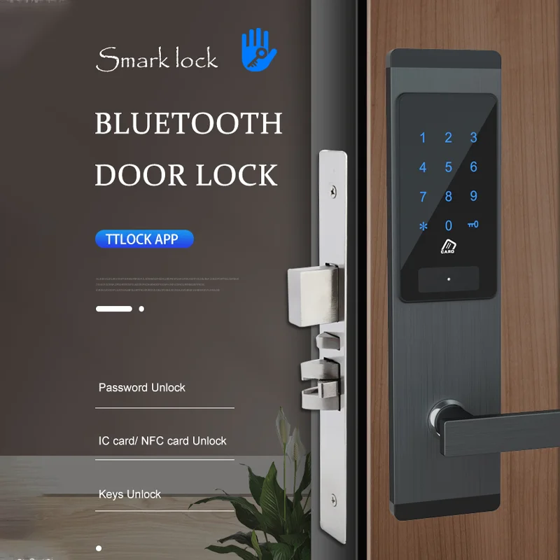 Sliver Color JCBL620 Smart Wireless TTlock App Bluetooth Door Lock Electronic Digital Combination NFC IC Card Lock For Apartment