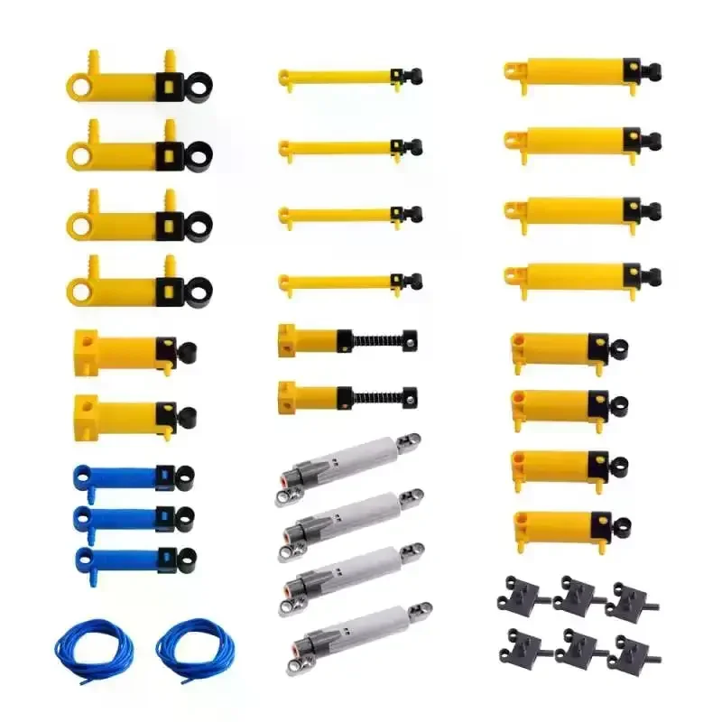 MOC Pneumatische kits Technische onderdelen Cilinders Luchtpomp Duwstangschakelaar Zuiger Luchtleiding Luchtbouwstenen 47225 19478 4697 8800