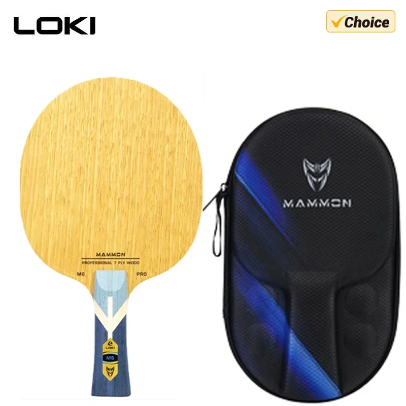 LOKI MONSTER M6 PRO Table Tennis Blade 7 PLY Wood Ping Pong Paddle Professional Ping Pong Racket with EVA Hard Case