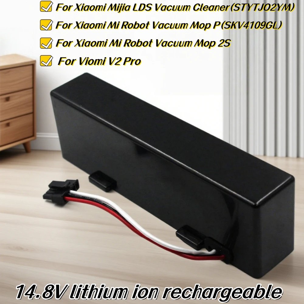 Original 14.8V 4S1P Battery for Xiaomi Mijia Mi Robot Vacuum-Mop P STYTJ02YM,INR18650 MH1 Li-ion Sweeping&Mopping Robot