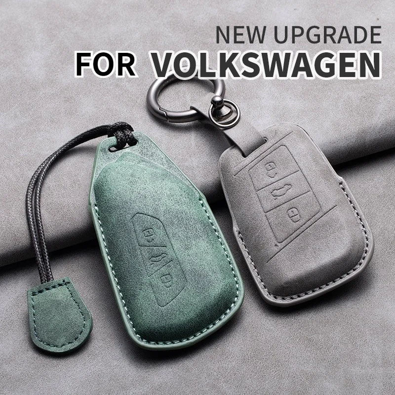 

For VW Volkseagen Passat B8 Magotan Leather Car Key Case Cover Car Keychain Shell Fob Protector Anti-scratch Holder Accessories
