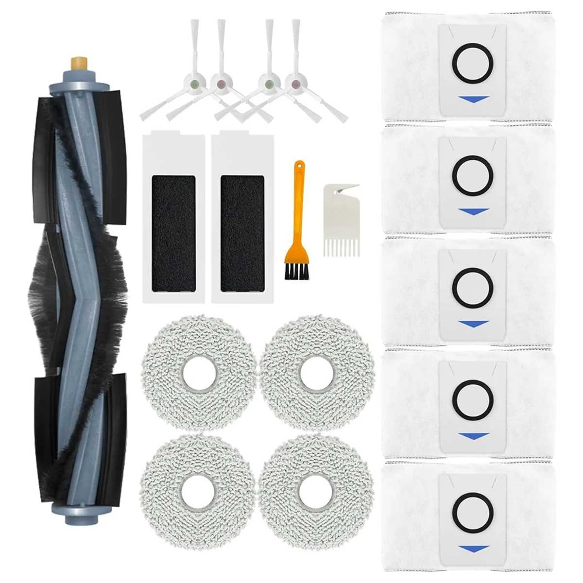 Replacement Parts for Ecovacs Deebot T20 Omni Vacuum Cleaner Main Side Brush Dust Bags HEPA Filters Mop Pads