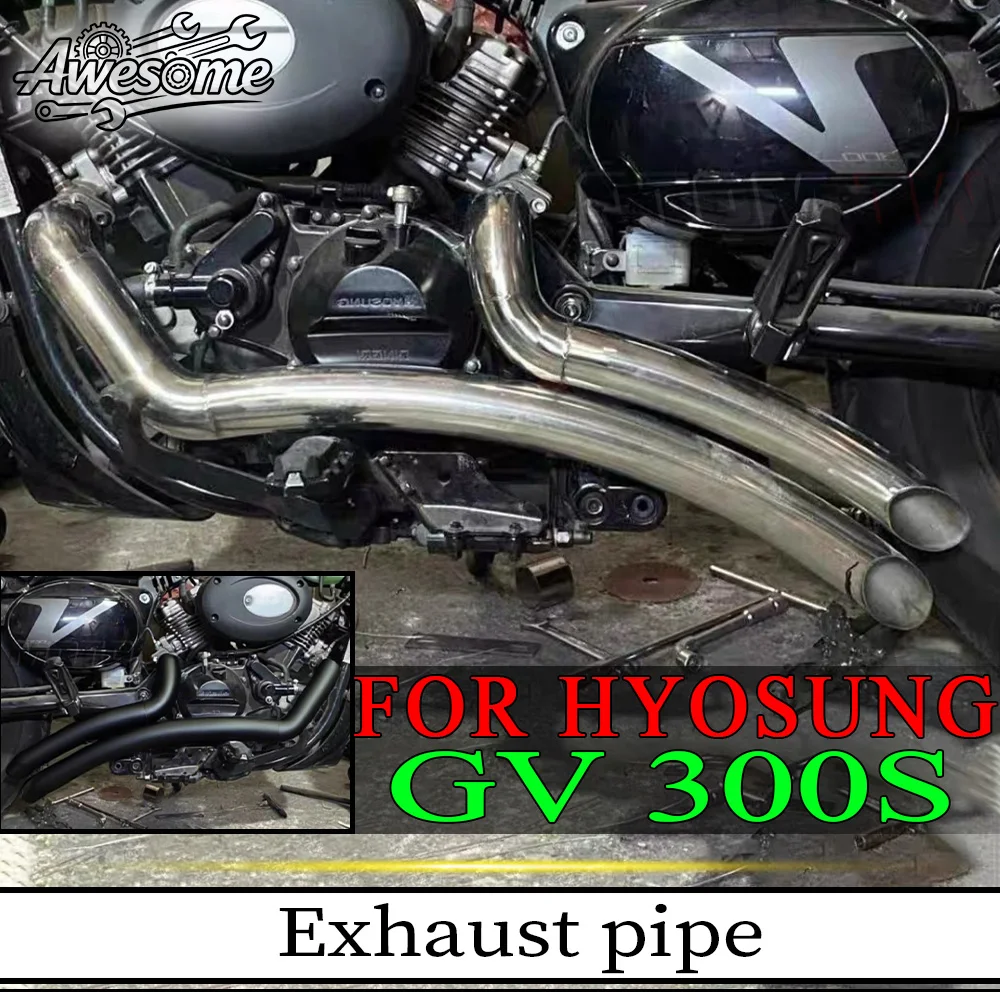 Modified VH Style 2 Into 2 Slanted Tip Exhaust Pipe For Fit HYOSUNG GV300S