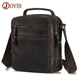 JOYIR Genuine Leather  Men's Crossbody Bag Large Capacity Work Travel Messenger Bags Male Shoulder Bag for 9.7' Tablet Handbag