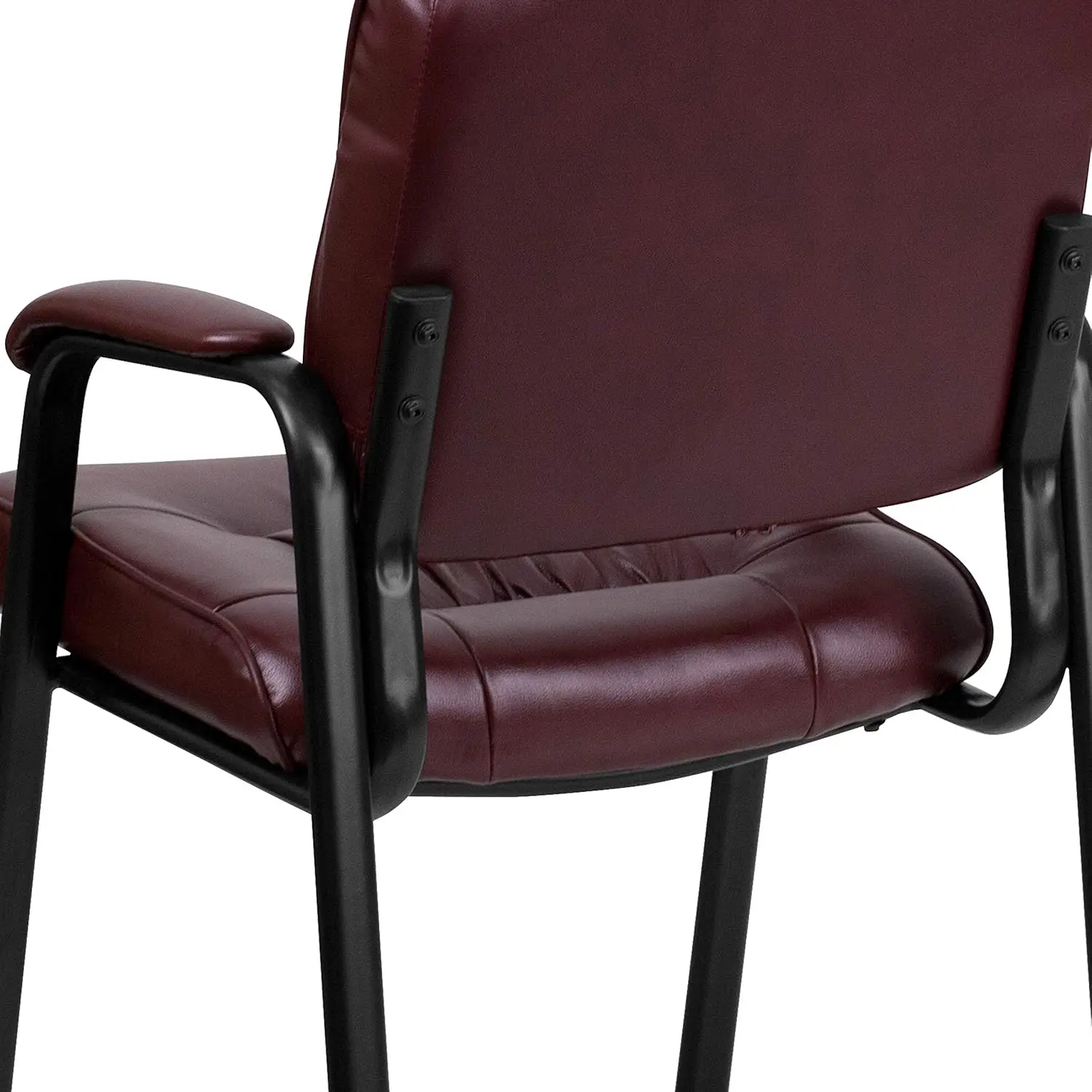 Bury Leathersoft Executive Reception Chair With Bla Metal Frame