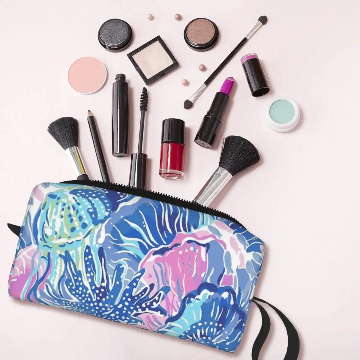 Lily Pulitzer Makeup Bag Cosmetic Organizer Storage Dopp Kit Portable Toiletry Cosmetic Bag for Women Beauty Travel Pencil Case