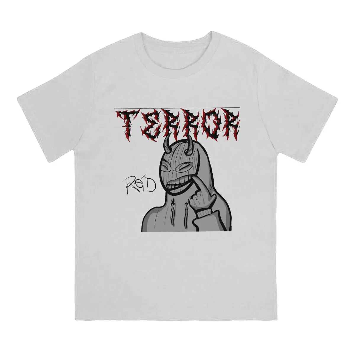 Men's Stylized Cartoonish T Shirt Terror Reid Tops Humor Short Sleeve Round Neck Tee Shirt Original T-Shirt