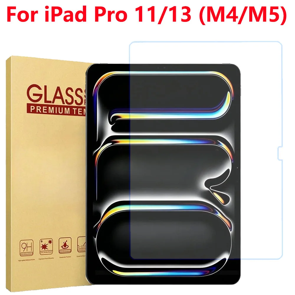 For iPad Pro 11 13 M5 M4 2025 2024 9H Tempered Glass Screen Protector For iPad Pro 11-inch 13-inch Protective Film Accessories