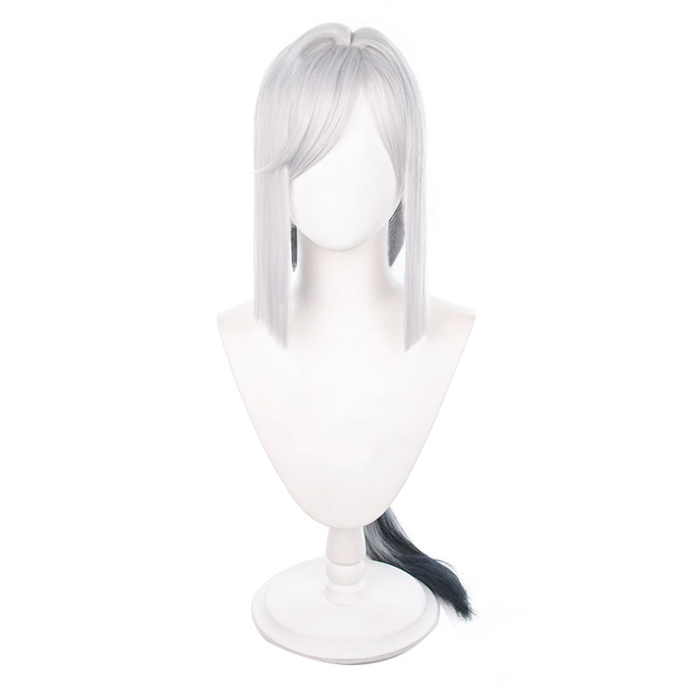 Shenhe คอสเพลย์วิกผมยาว 80 ซม.Gradient วิกผมสังเคราะห์ทนความร้อนผมปาร์ตี้ฮาโลวีน Shen เขาวิกผม + หมวกวิกผม