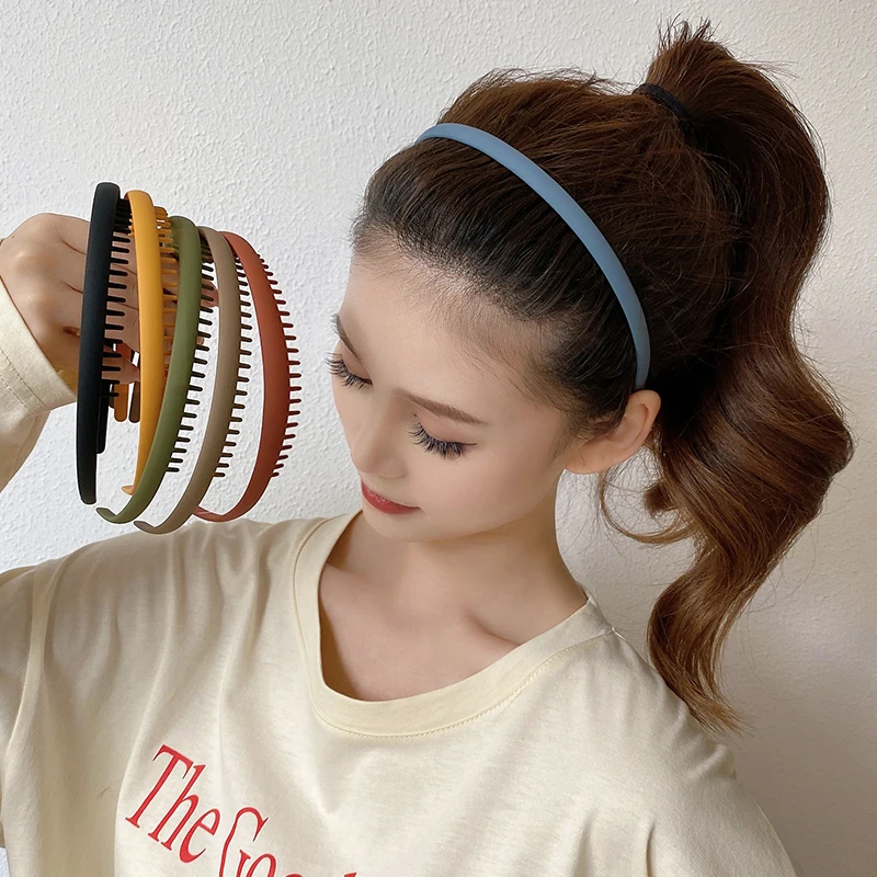 

Anti-Slip Toothed Hairband Women's Frosted Simple Hair Accories for Face Mask Appliion Hair Pring Headwear