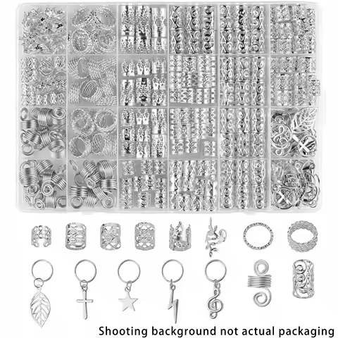 275pcs Hair Jewelry For Braids ,Gold and Silver Hair Alloy Pendants For Braid,Jewelry For Hair Dreadlock With Ring Cudds Charm D