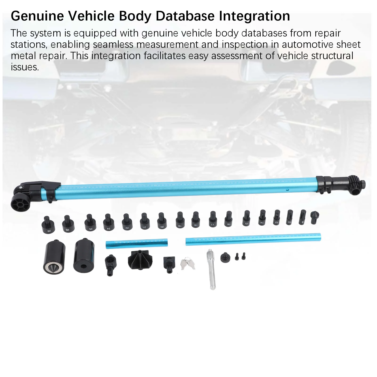 ระบบวัดตัวถังรถยนต์ 2 มิติ ความแม่นยำสูง ทำจากอะลูมิเนียมเกรดอากาศยาน สำหรับงานซ่อมตัวถังรถยนต์ เครื่องมือวัดโครงรถยนต์