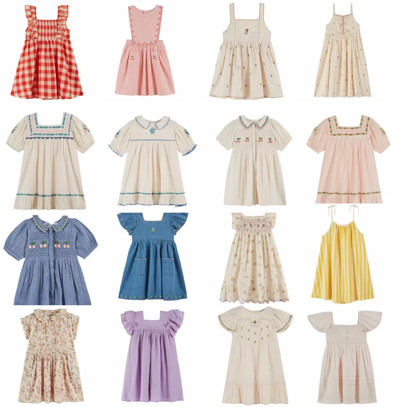 

Предзаказ (отгрузка в апре) 2026 EM Летние платья для девочек, модные хлопковые платья для вечеринок, детская одежда, одежда для малышек