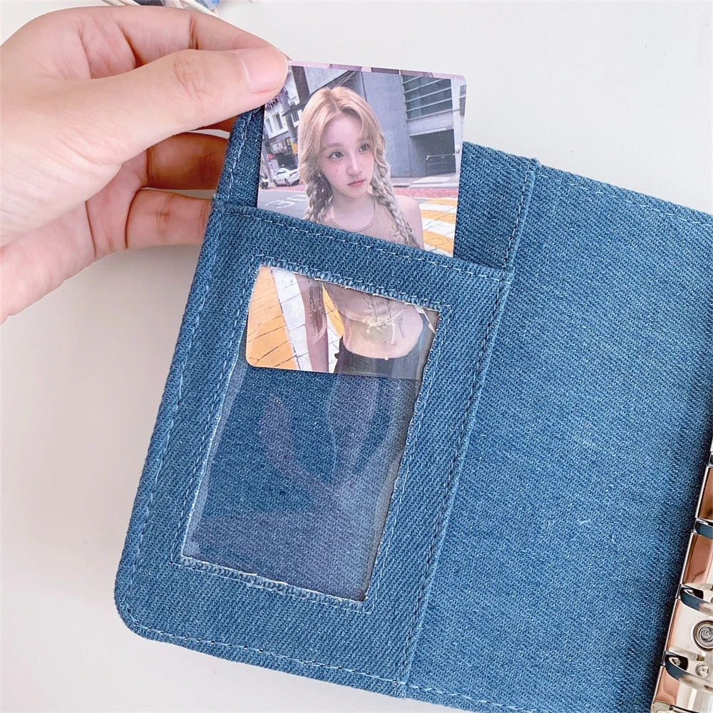 A7 Denim Minimalist Korean Style Loose-Leaf Photo Album for KPop Photocard Collectors