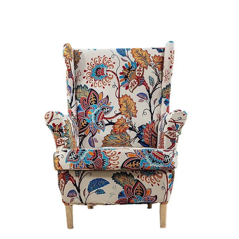 Imagem -05 - Floral Wing Chair Slipcover Elastano Stretch King Back Poltrona Covers Antiderrapante Relaxe Sofá Almofada do Assento