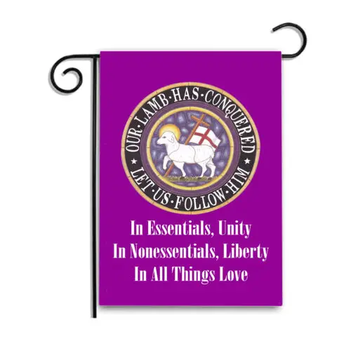 Moravian Seal Our Lamb Has Conquered Design 12x18 Inch Garden Apartment Flag