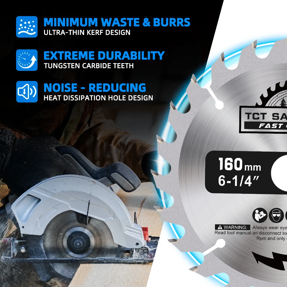 XCAN 1 st Cirkelzaagblad 160mm Hout Slijpschijven Carbide Zaagblad Boring 20mm Houtbewerking Snijgereedschappen 16/24/30/48/60/80 T