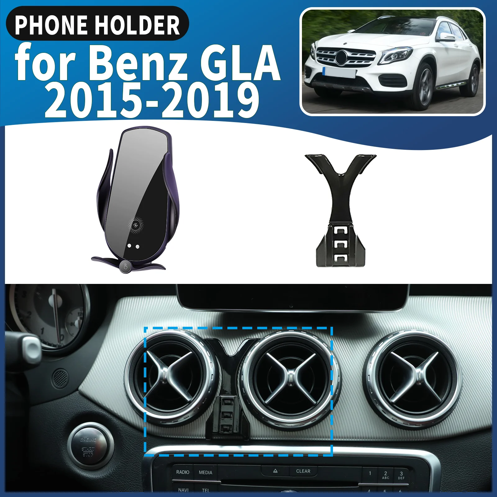 

fit for Mercedes Benz GLA X156 CLA 2015-2019 Phone Holder Mount Vehicle-Specific GPS Navigation Easy Installation accessoires