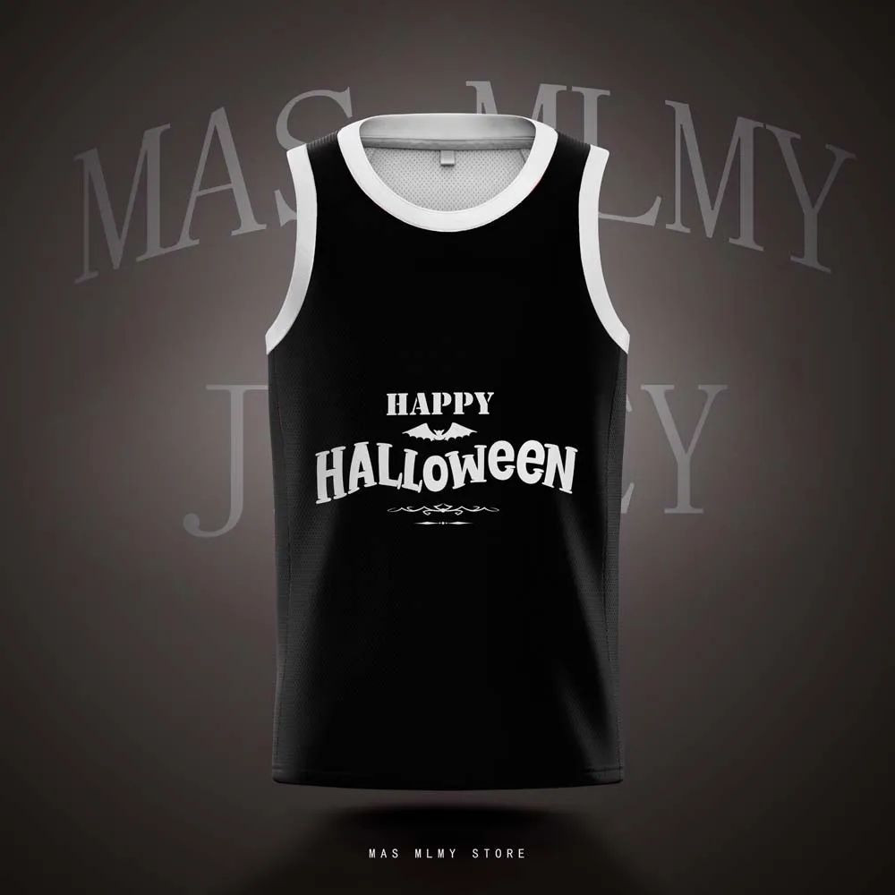 

"Happy Halloween" Themed Quick Drying Breathable Digital Printed Jersey Adult Youth Kids Costume Back Blank