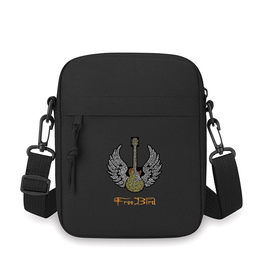 

Guitar wings lyrics song bird Men Crossbody Bag Single Shoulder Women Cartoon Anime Film Printing Design Unisex