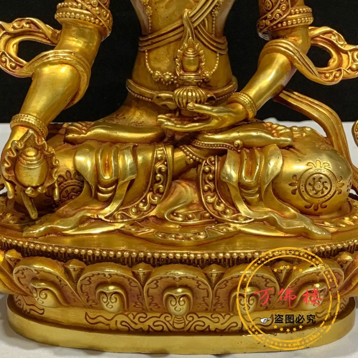 One foot of Jizang King Bodhisattva pure copper gilt Buddha statue household direct sales wholesale