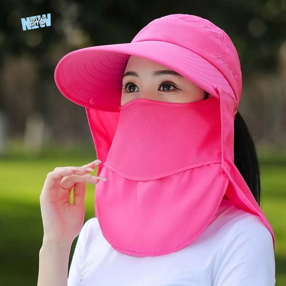 

Windproof Rope Anti-UV Shawl Mask Hat Wide-Brimmed Face Covering Sunshade Shawl Cap Lightweight Thin Neck Protection Cap Jogging