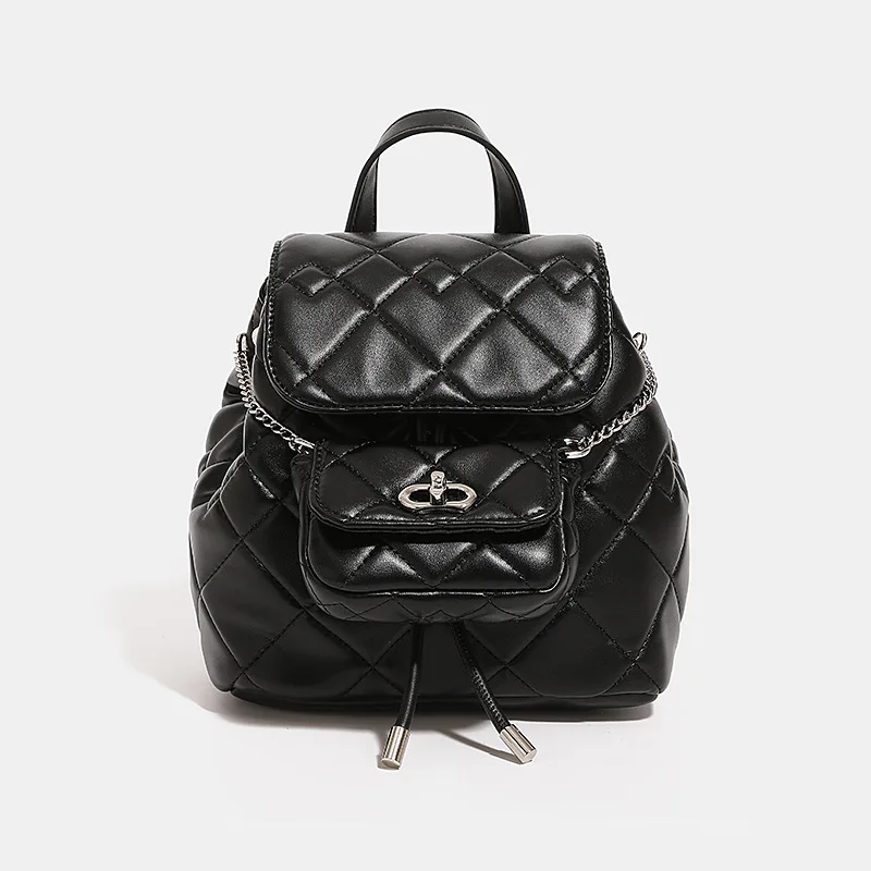 Fashionable Women's Backpack, Trendy Chain Bag, High-End Quilted Mother-Child Bag, Lightweight Water-Repellent Casual Bag, Commuting and Shopping Storage Bag