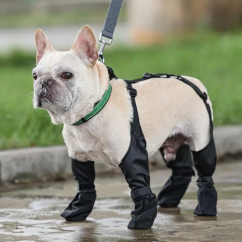 Adjustable Dog Boots Dog Shoes Waterproof Pet Breathable Shoes French Bulldog Suspender Boots Pet Dogs Outdoor Walking Shoes