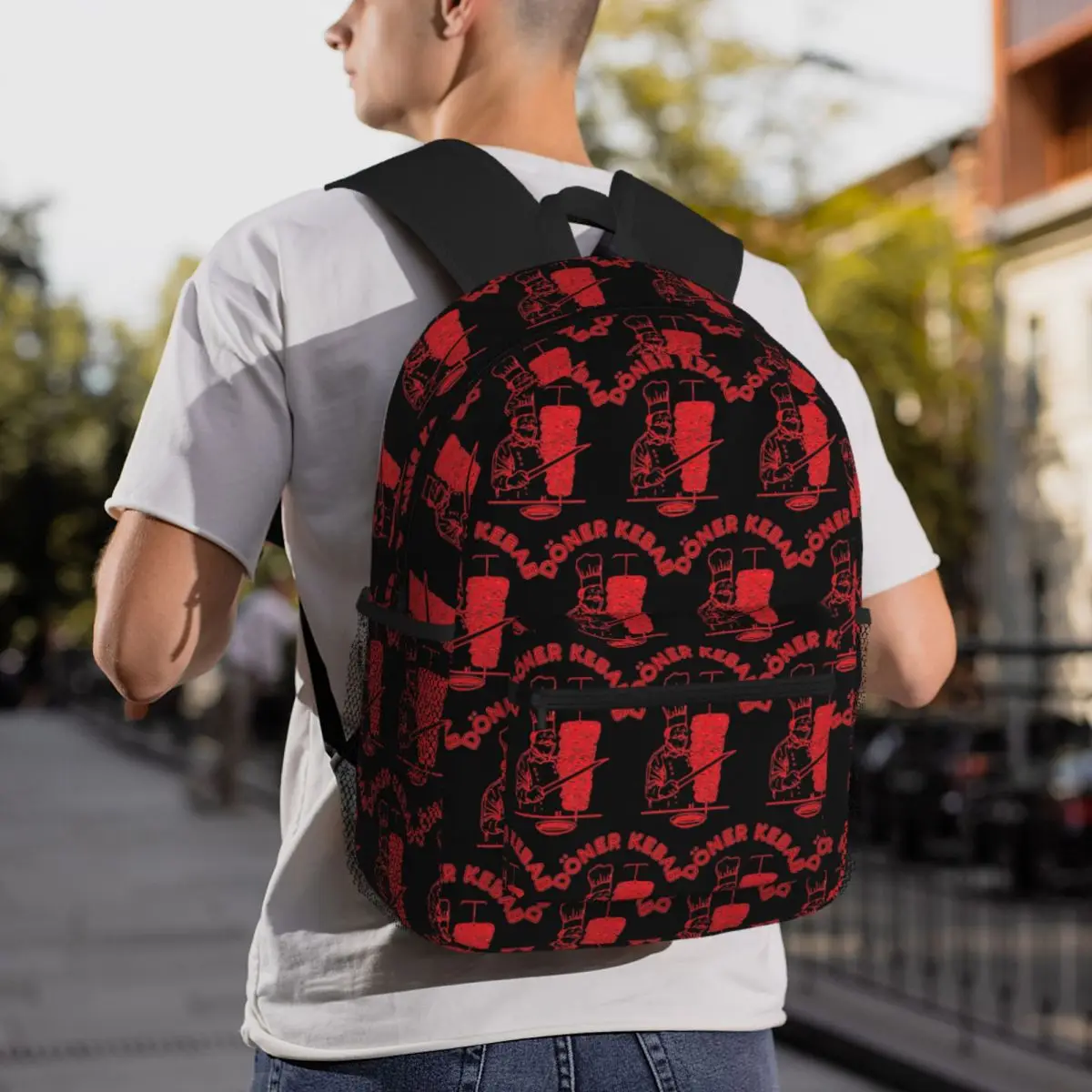 

Doner Kebab Backpack Daypack Large Capacity Kids BookBag School Bag Shoulder Bags for Men Women