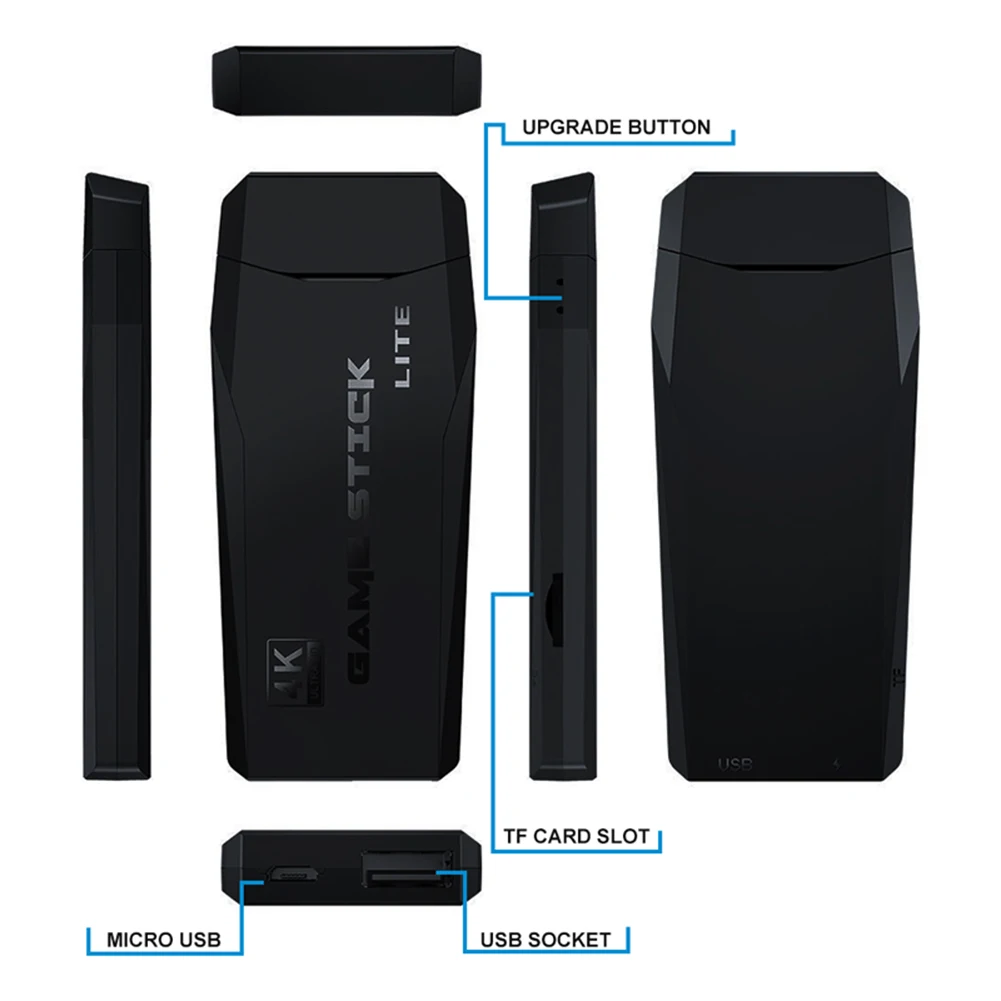 วิดีโอเกม Sticks M8 คอนโซลคอนโซลเกม Retro 2.4G Dual Wireless Controller เกม Retro-Stick 10000 + 64G Retro เกม xmas ของขวัญ
