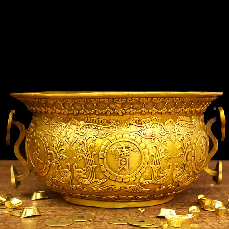 

Латунная большая чаша с сокровищами, домашний декор, курильница, орнамент, ремесленное украшение, орнамент