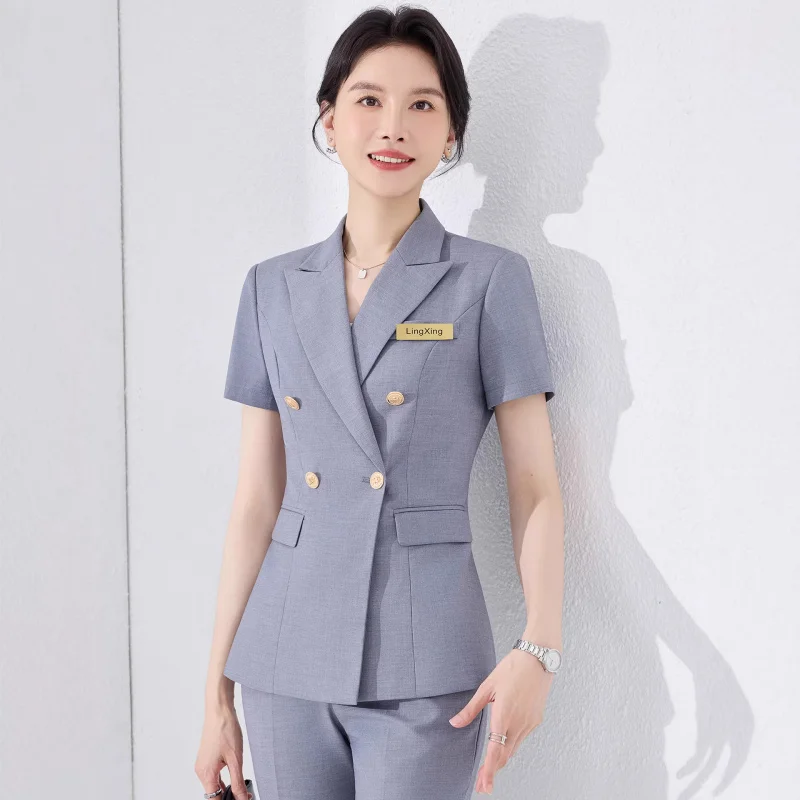 

Summer lightweight high-end professional suit for women, elegant and goddess-like, suitable for interviews, formal attire for of
