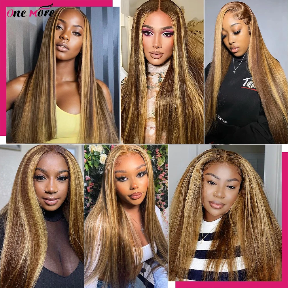 4 27 Highlight Light Yaki Straight Human Hair Bundles Ombre Colored Human Hair Extensions Brazilian Hair Weave Bundles 1 3 4 PCS