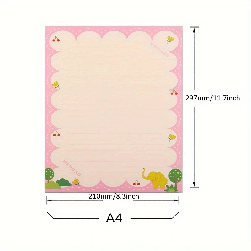 A4 Vintage Floral Stationery Paper 50sheets 80gsm Printer Paper Letter Writing Paper Single sided Color Floral PatternLetterhead