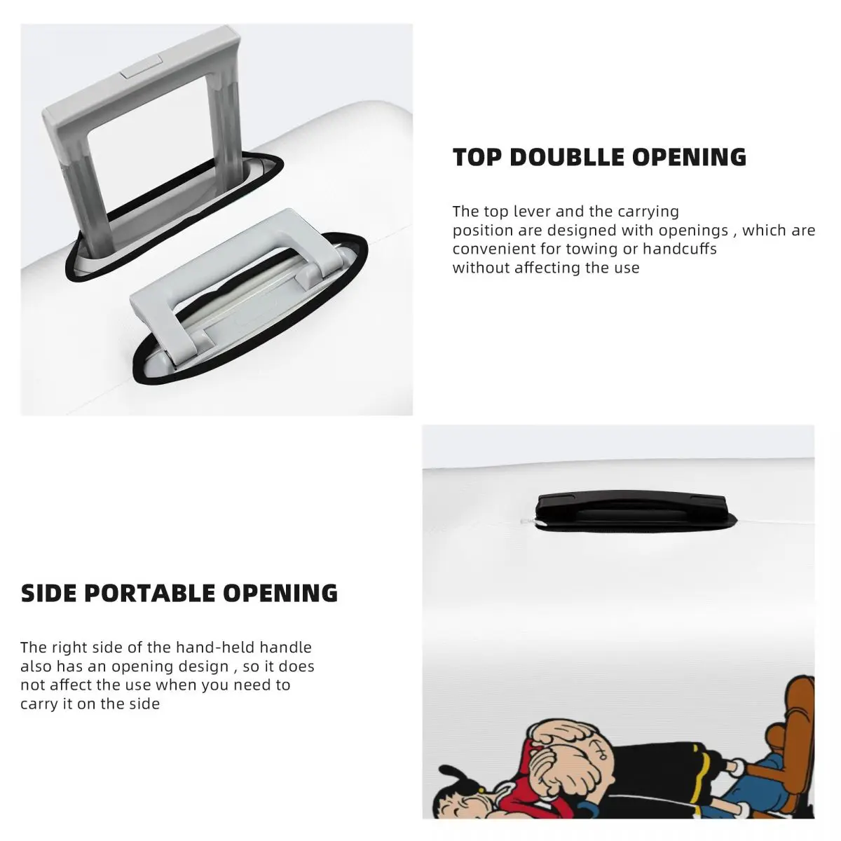 Защитный чехол для чемодана Popeye Loving, эластичные защитные чехлы для багажа для путешествий на 18-32 дюйма