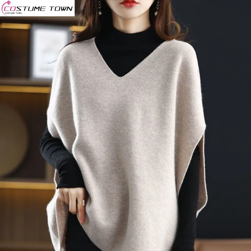 Chaleco de punto suelto para mujer, camiseta sin mangas con cuello en V, estilo extranjero, versión coreana, otoño e invierno, 2024