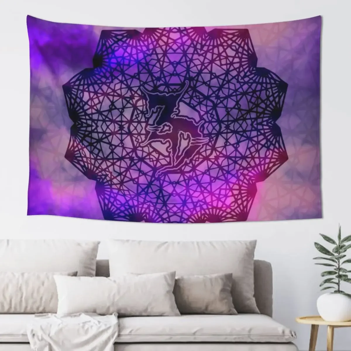 

Zeds Dead Mandala Purple Tapestry Bed Room Decoration House Decoration Funny Tapestry