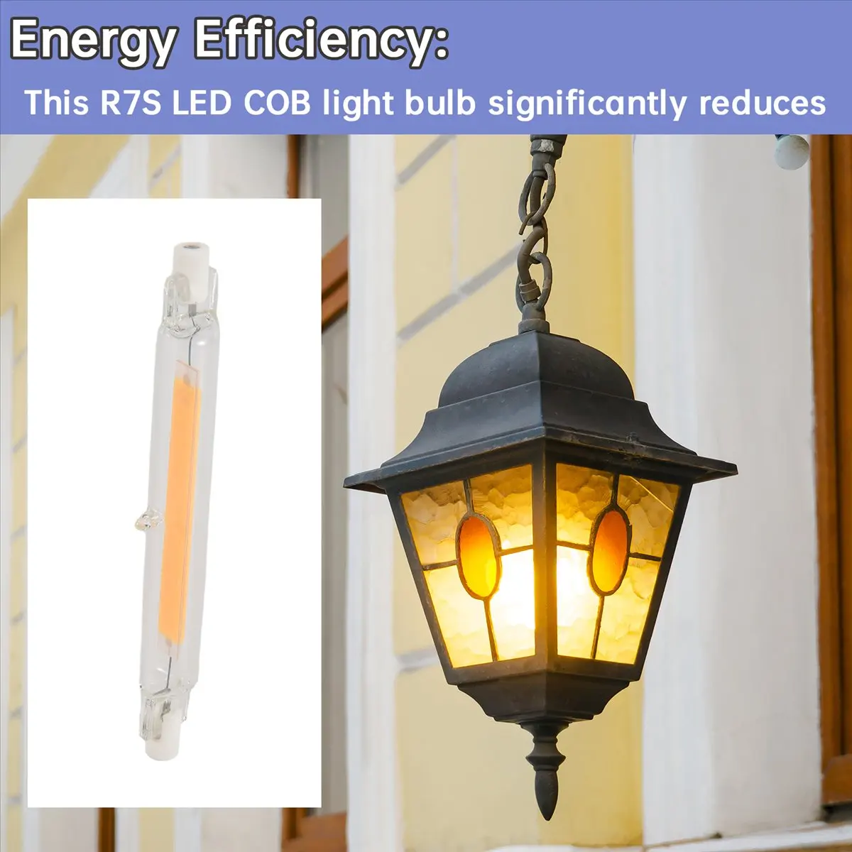 BABQ High Power 10W LED R7S COB Glass Tube 118mm COB Light Bulb AC220V LED Tube Replace Halogen Lamp Warm White
