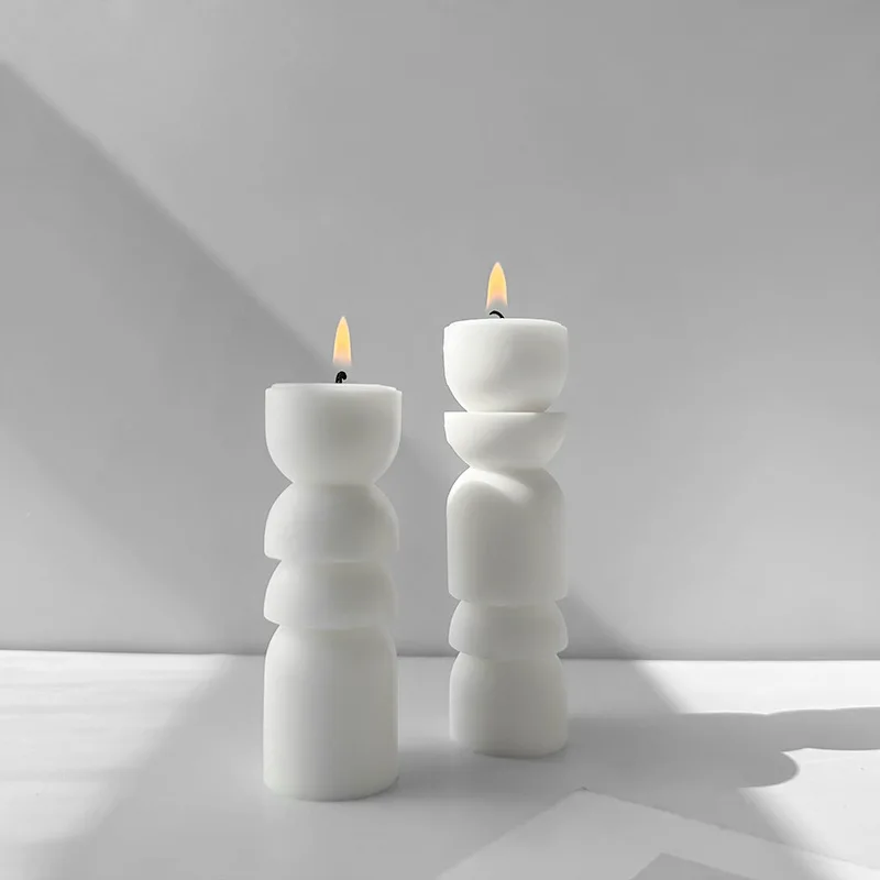 Long Column Shape Candle Gypsum Silicone Mold INS Wind Scented Candle Epoxy Resin Mold DIY Crafts Gift Home Desktop Decoration