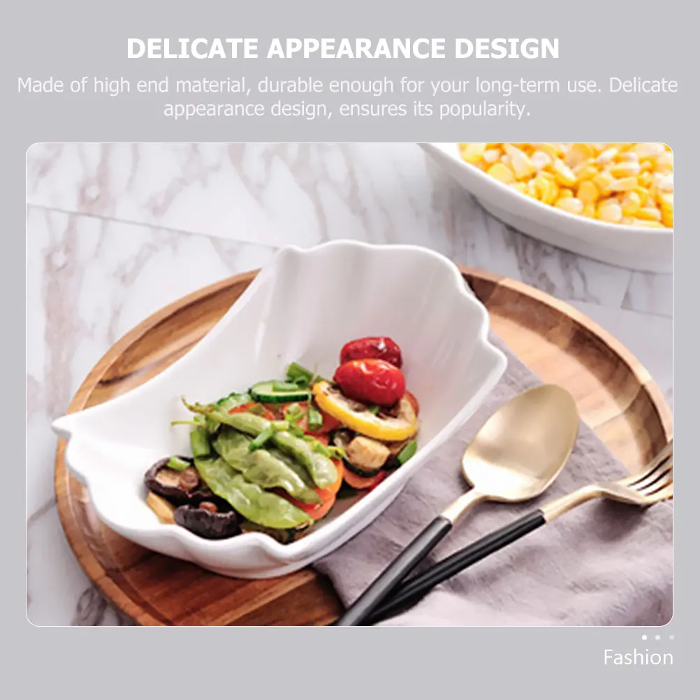 

1Pcs Ceramic Western Food Plate Creative Irregular Design Dessert Storage Dish Fruit Salad Display Tray Practical Kitchen