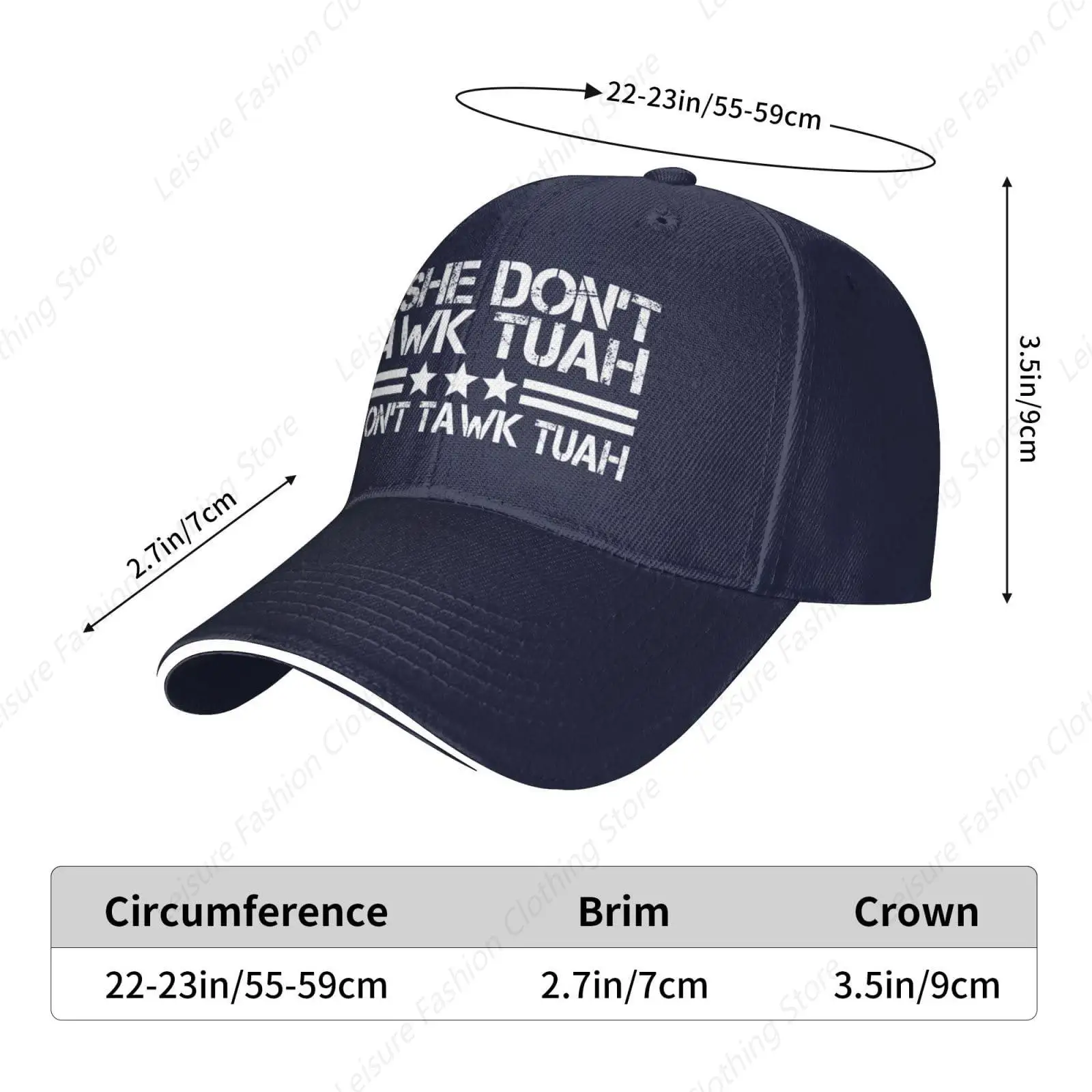 If She Don't Hawk Tush I Won't Tawk Tuah Baseball Cap Trendy Funny Hat Hats for Men Women