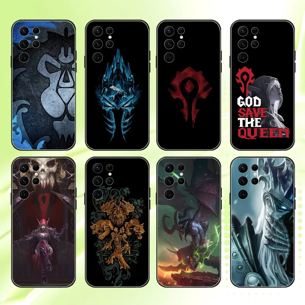

World Of W-Warcraft Game Phone Case For Samsung S 25,24,23,22,30,21,10,9,Ultra,Plus,Lite,FE,4,5G Black Soft Case