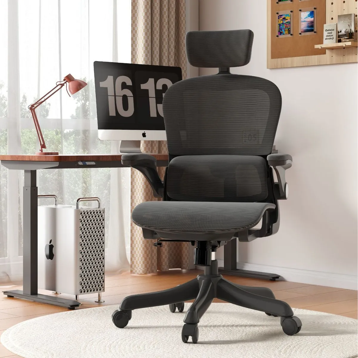 

Ergonomic plastic mesh chair - adjustable height rotating office chair for conferences, computer use, home offices, schools