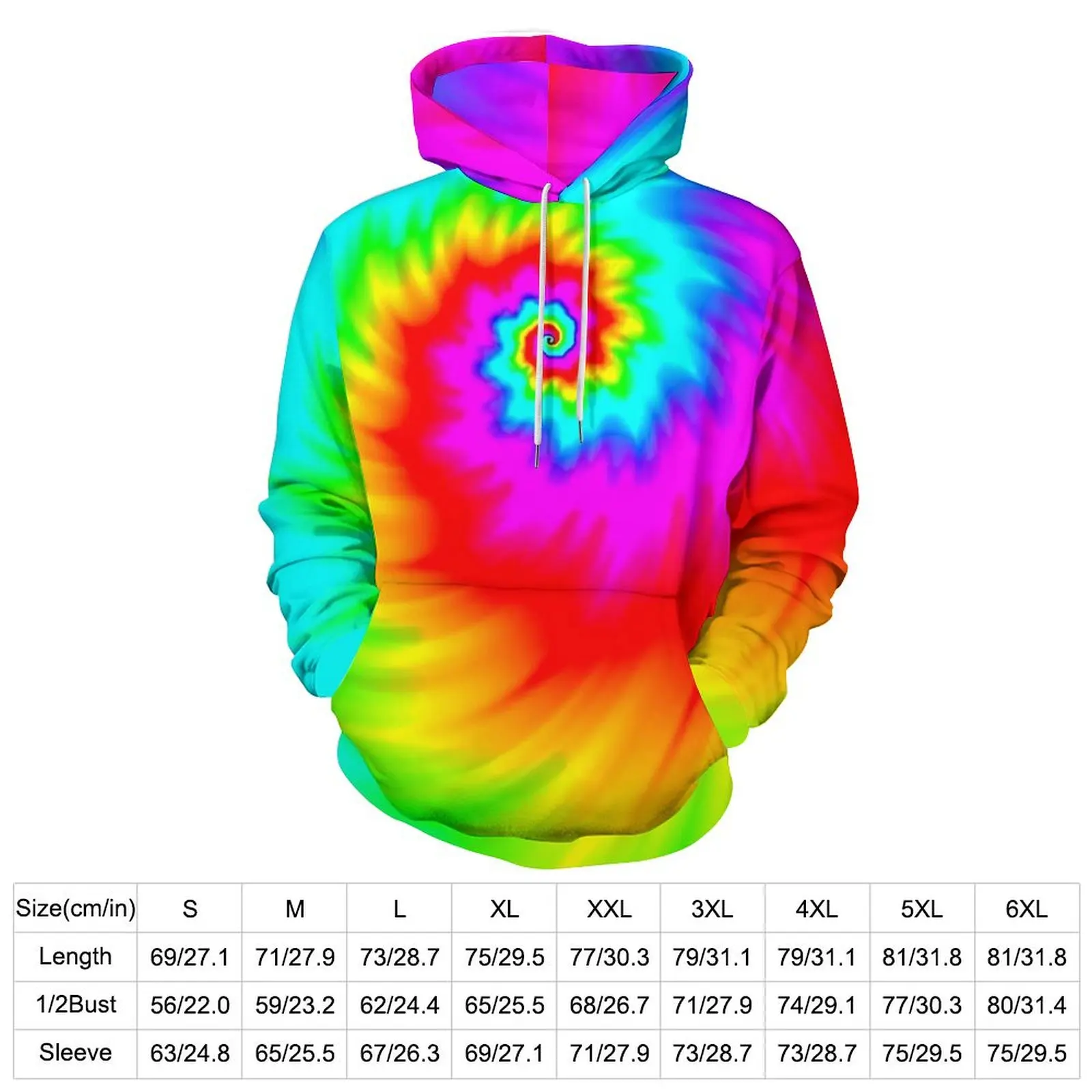 Tie Dye Twist Casual Hoodies Rainbow Print Kawaii Pullover Hoodie Womens Long Sleeve Street Wear Graphic Loose Oversize Tops